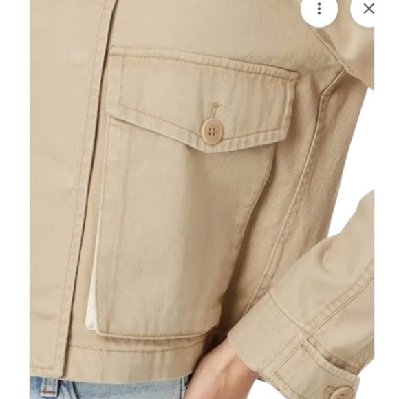 Madewell Khaki Cropped Cargo Jacket Women’s Size Medium - Picture 3 of 4